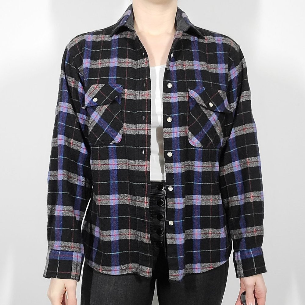 Vintage REI Plaid Wool Blend Flannel Shirt